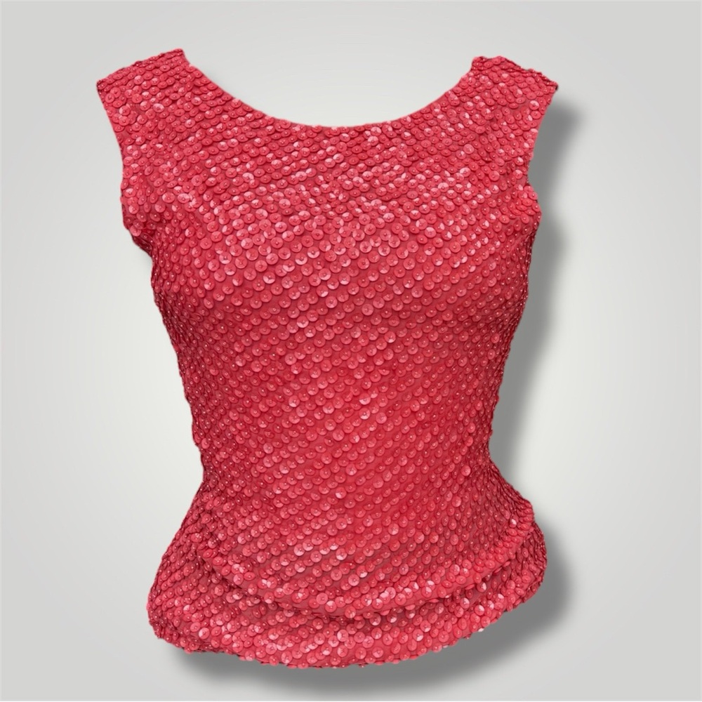 Alice + Olivia Coral Pink Sequin Top